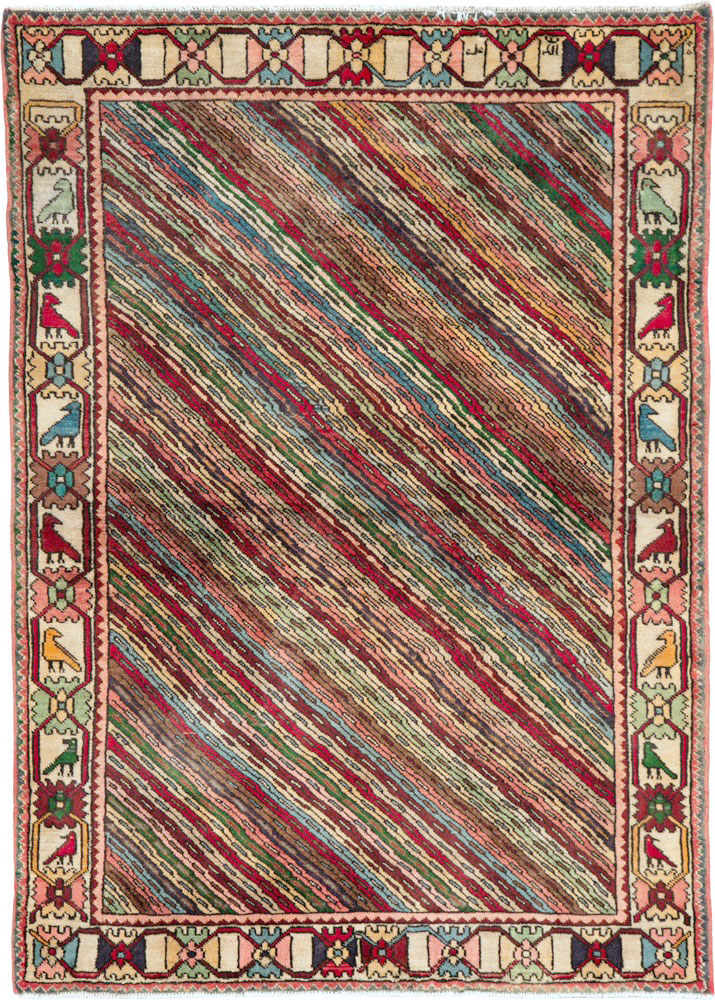 Vintage Persian Shiraz Rug, No.25379 - Staging