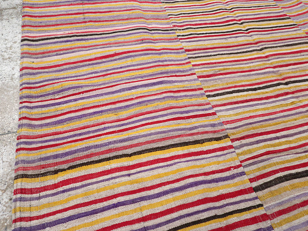 Vintage Persian Flatweave Kilim Square Accent Rug (Pair: 1 of 2), No.25381 - Staging