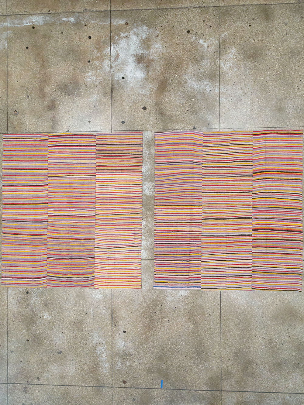 Vintage Persian Flatweave Kilim Square Accent Rug (Pair: 1 of 2), No.25381 - Staging