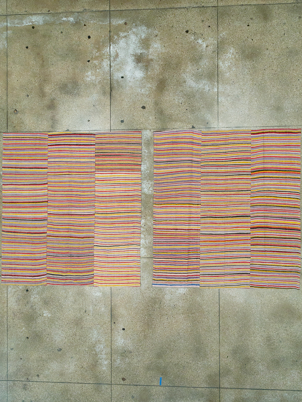 Vintage Persian Flatweave Kilim Square Accent Rug (Pair: 1 of 2), No.25381 - Staging