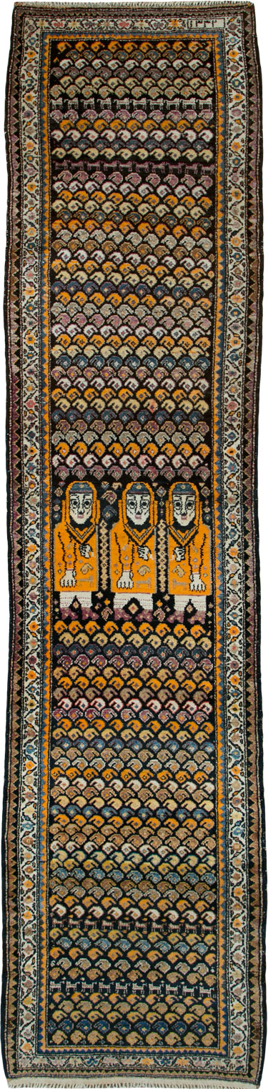 Antique Persian Malayer Pictorial Runner, No.25387 - Staging