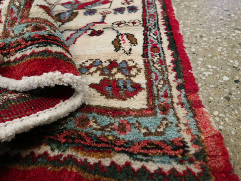 Vintage Persian Hamadan Pictorial Rug, No.25398 - Staging