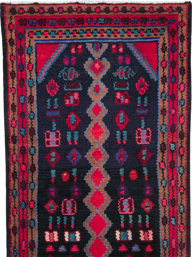 Vintage Persian Hamadan Runner, No.25404 - Staging