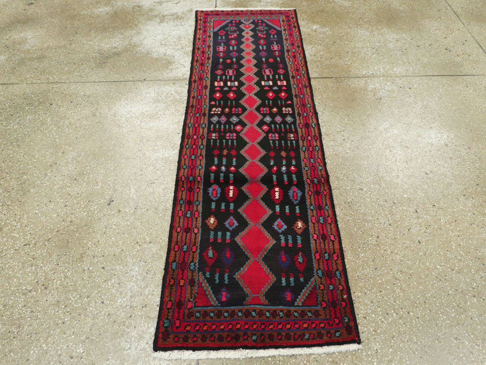 Vintage Persian Hamadan Runner, No.25404 - Staging