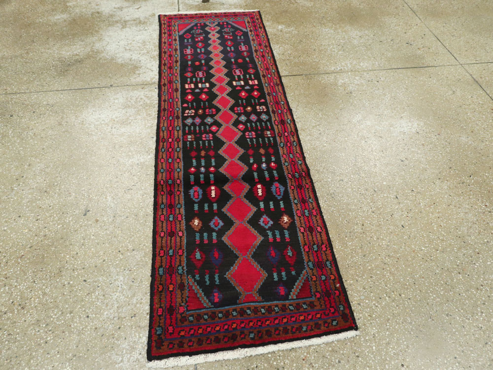 Vintage Persian Hamadan Runner, No.25404 - Staging