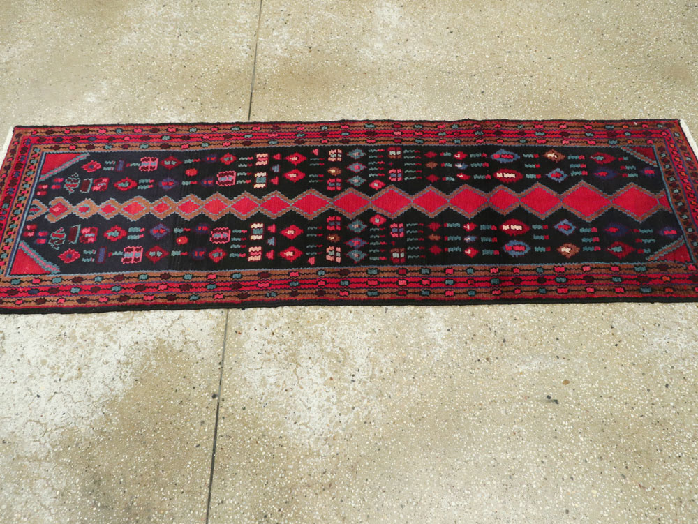 Vintage Persian Hamadan Runner, No.25404 - Staging