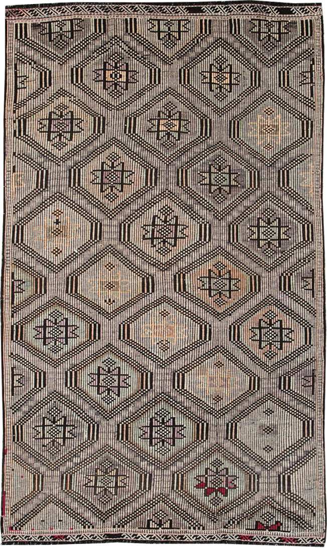 Vintage Turkish Flatweave Kilim Accent Rug, No.25416 - Staging