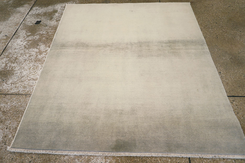 Vintage Persian Mashad Modernist Rug, No.25424 - Staging