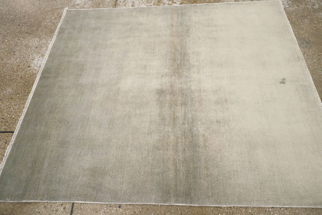 Vintage Persian Mashad Modernist Rug, No.25424 - Staging