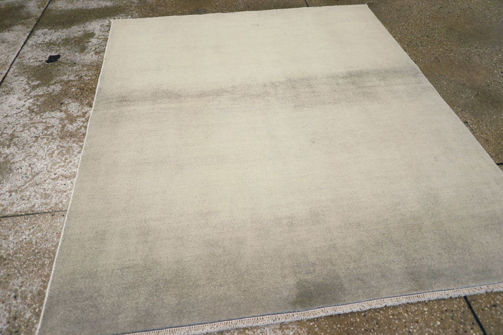 Vintage Persian Mashad Modernist Rug, No.25424 - Staging