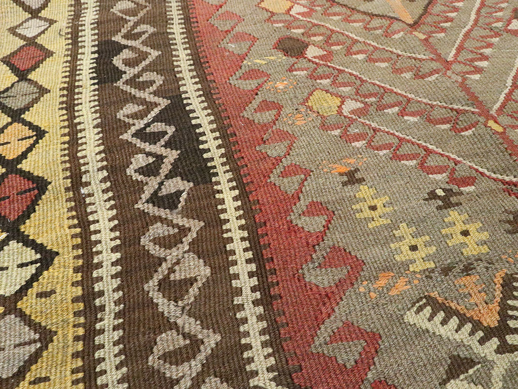 Vintage Turkish Flatweave Kilim Runner, No.25438 - Staging