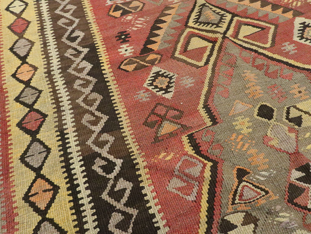 Vintage Turkish Flatweave Kilim Runner, No.25438 - Staging