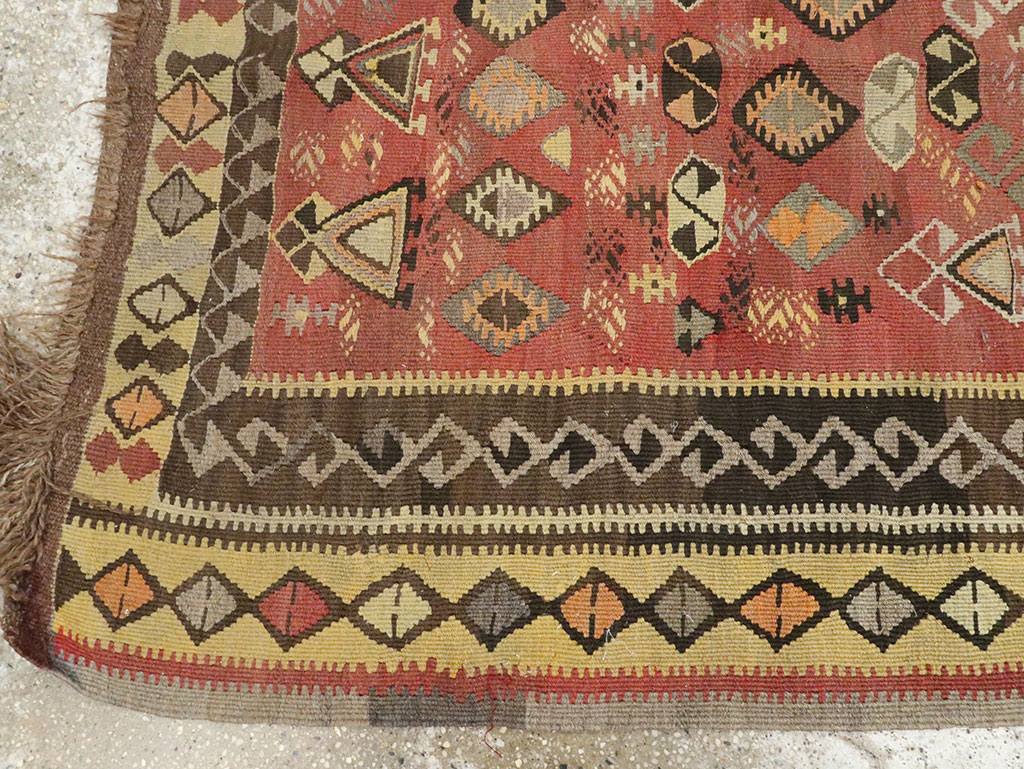Vintage Turkish Flatweave Kilim Runner, No.25438 - Staging
