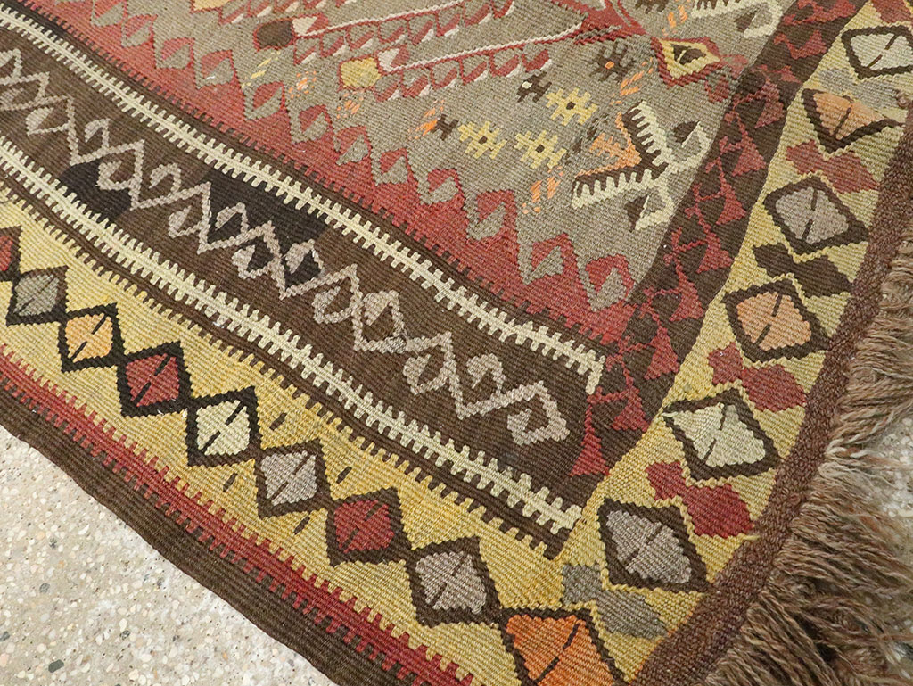 Vintage Turkish Flatweave Kilim Runner, No.25438 - Staging