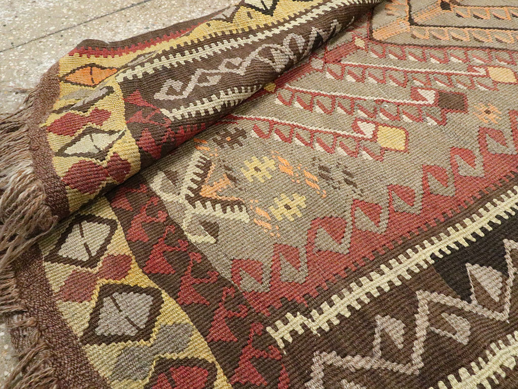 Vintage Turkish Flatweave Kilim Runner, No.25438 - Staging