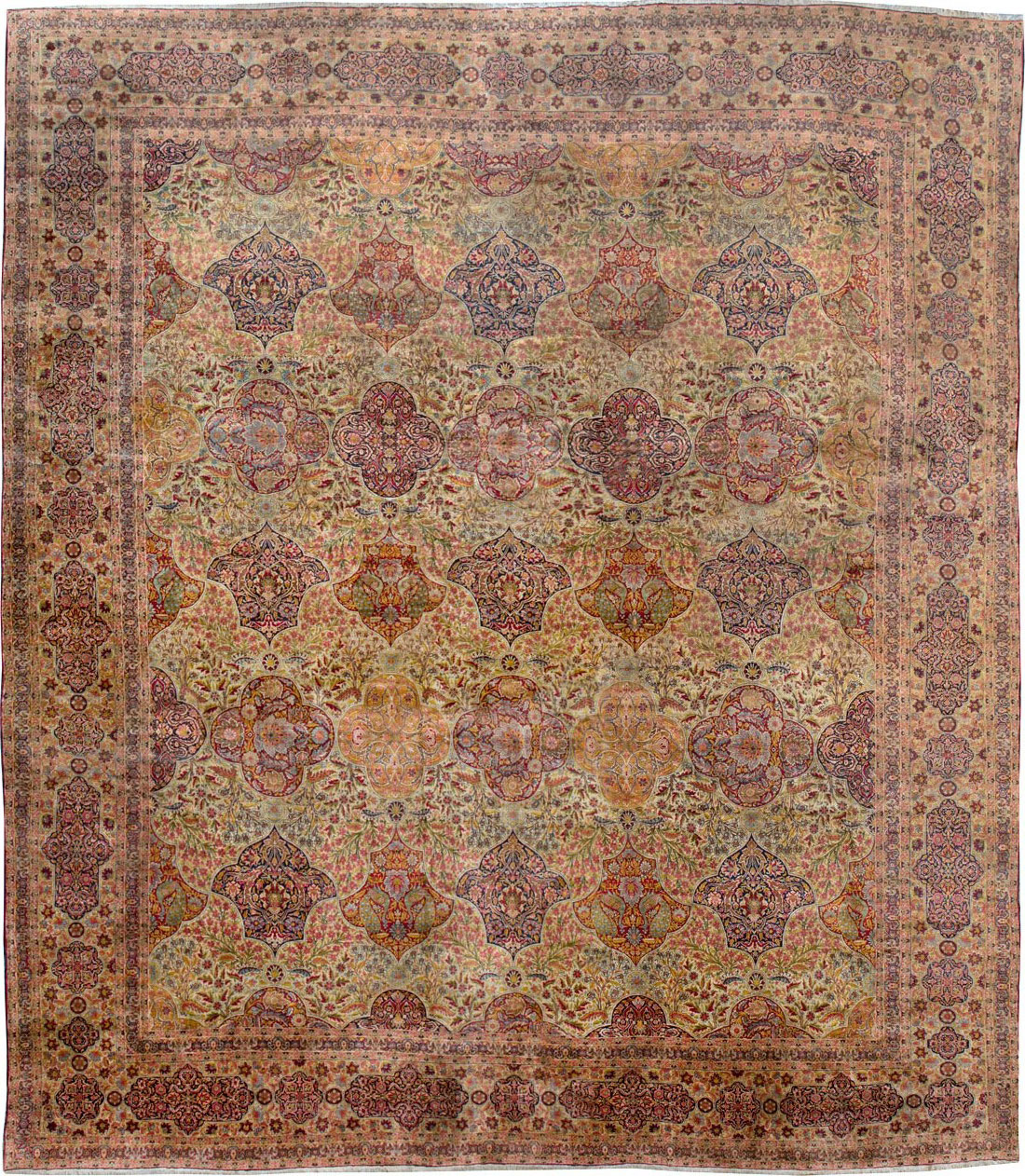 Antique Persian Lavar Kerman Oversize Carpet, No.25440 - Staging