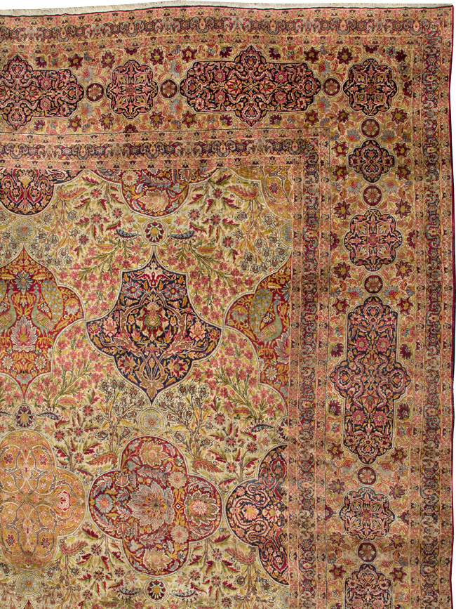 Antique Persian Lavar Kerman Oversize Carpet, No.25440 - Staging