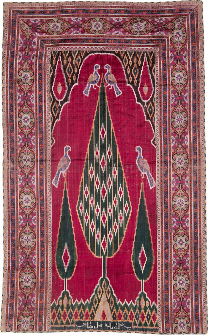 Antique Persian Yazd Silk Textile, No.25443 - Staging