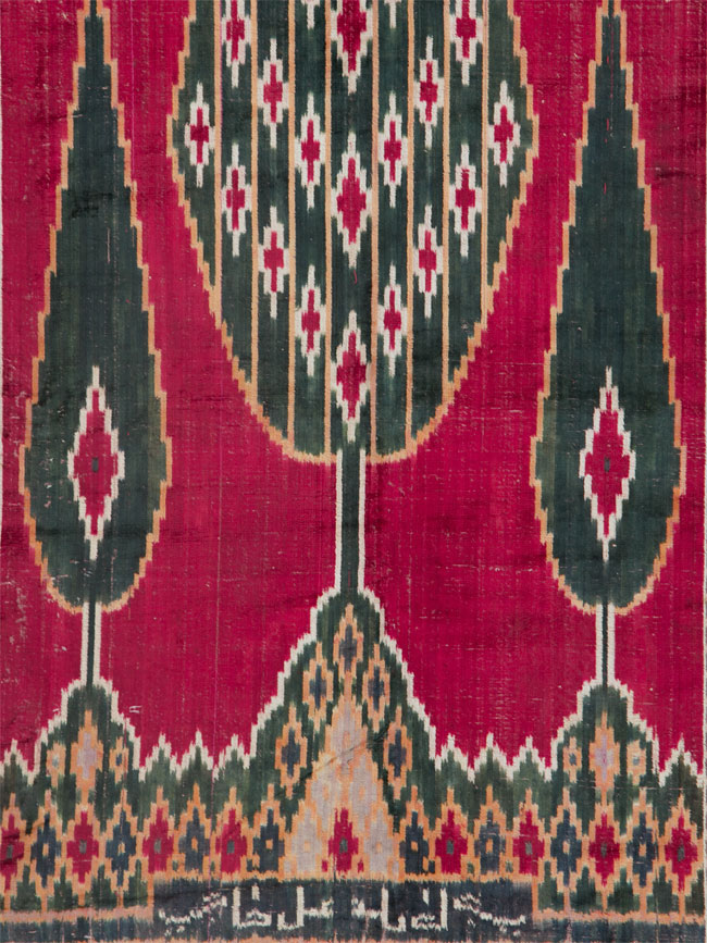Antique Persian Yazd Silk Textile, No.25443 - Staging