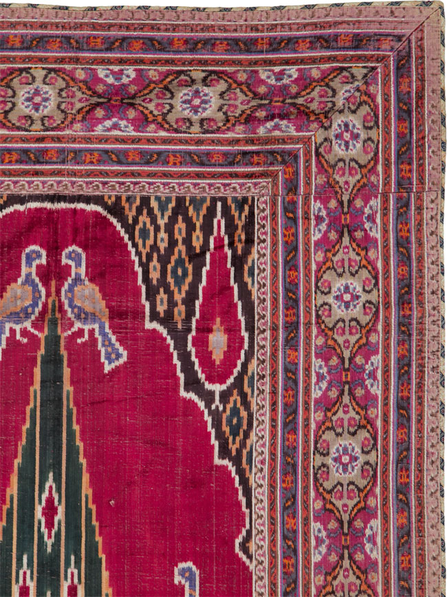 Antique Persian Yazd Silk Textile, No.25443 - Staging