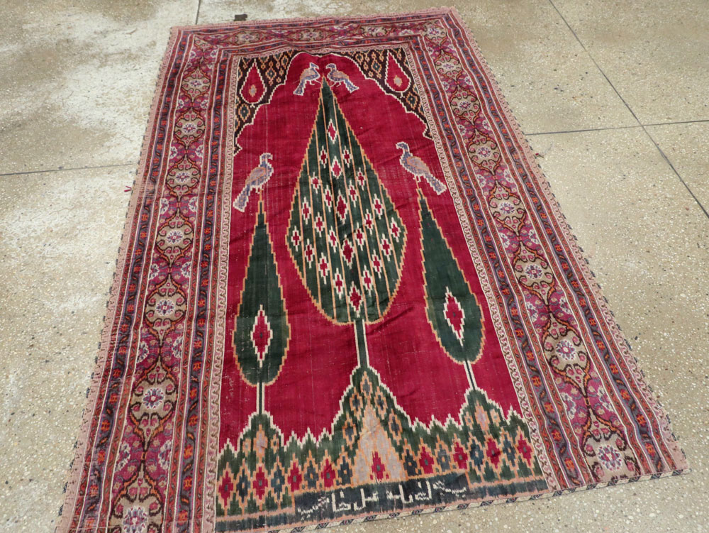 Antique Persian Yazd Silk Textile, No.25443 - Staging