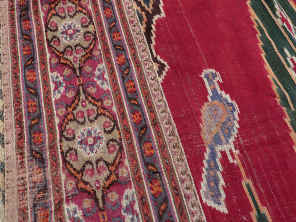 Antique Persian Yazd Silk Textile, No.25443 - Staging