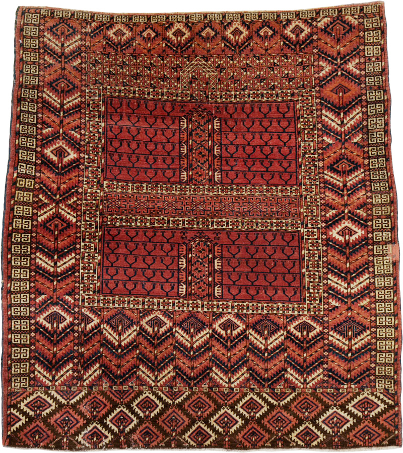 Antique Central Asian Tekke Rug, No.25460 - Staging