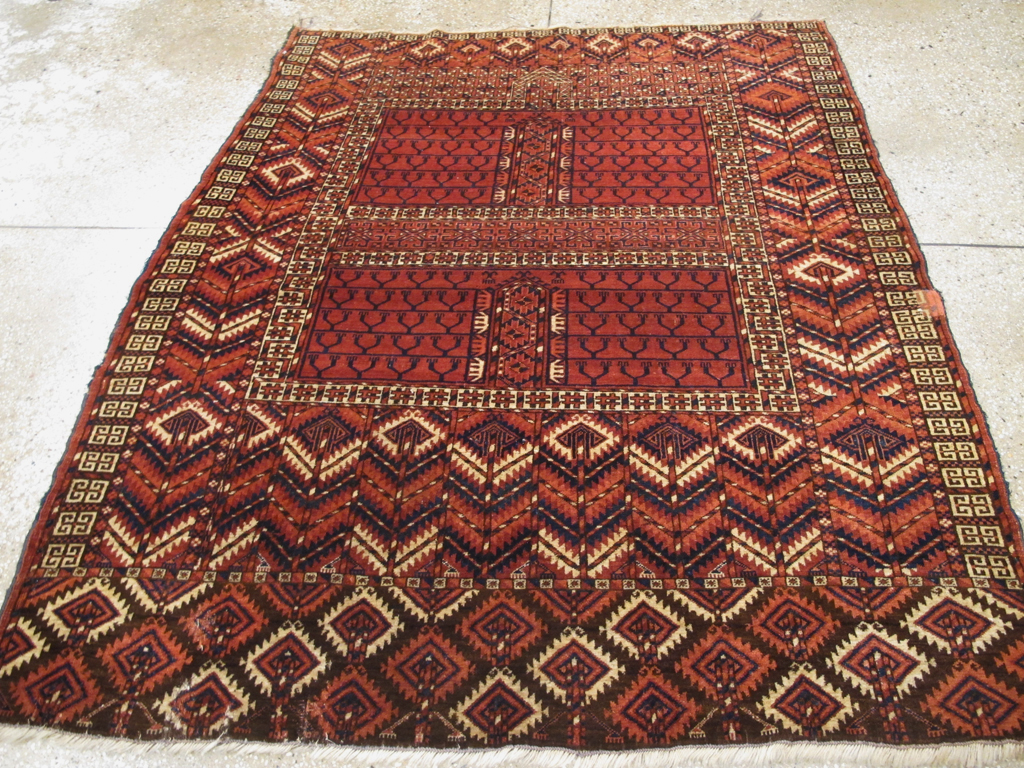 Antique Central Asian Tekke Rug, No.25460 - Staging