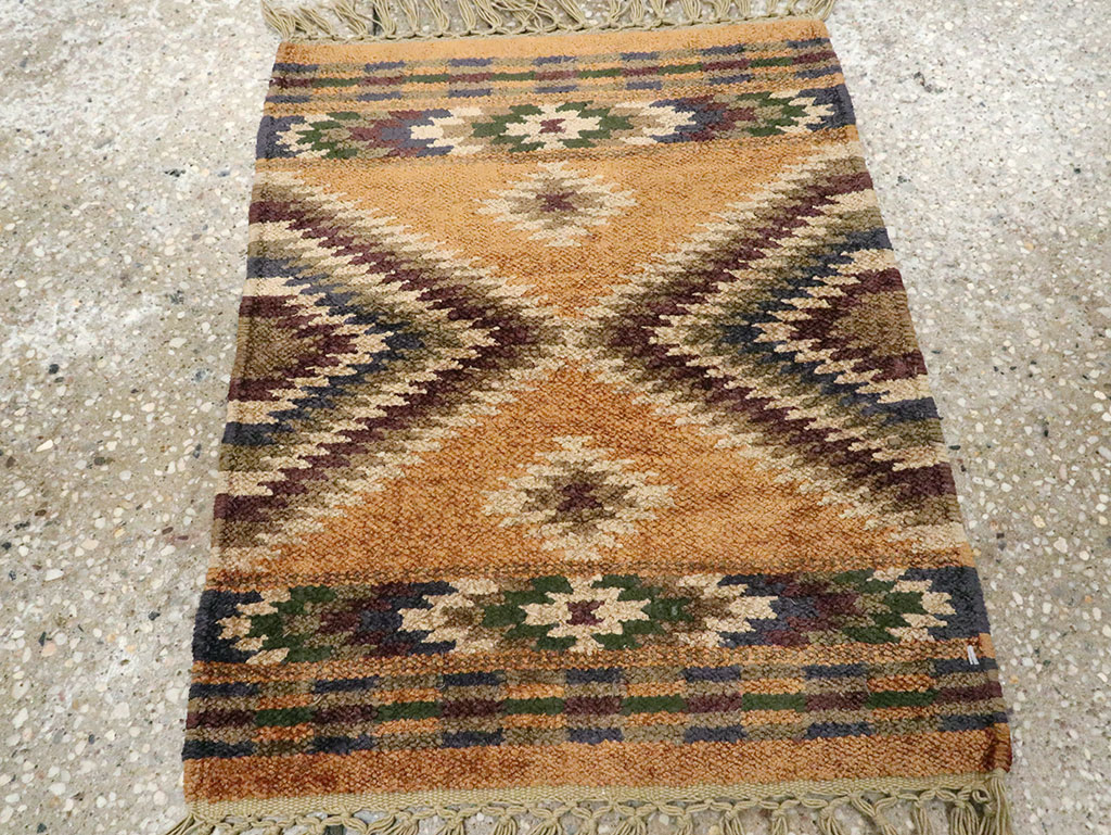 Vintage Indian Flatweave Kilim, No.25465 - Staging