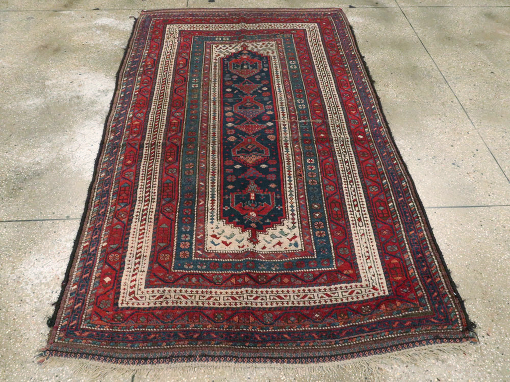 Antique Persian Kurdish Rug, No.25472 - Staging
