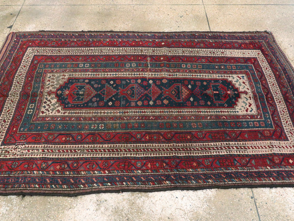 Antique Persian Kurdish Rug, No.25472 - Staging