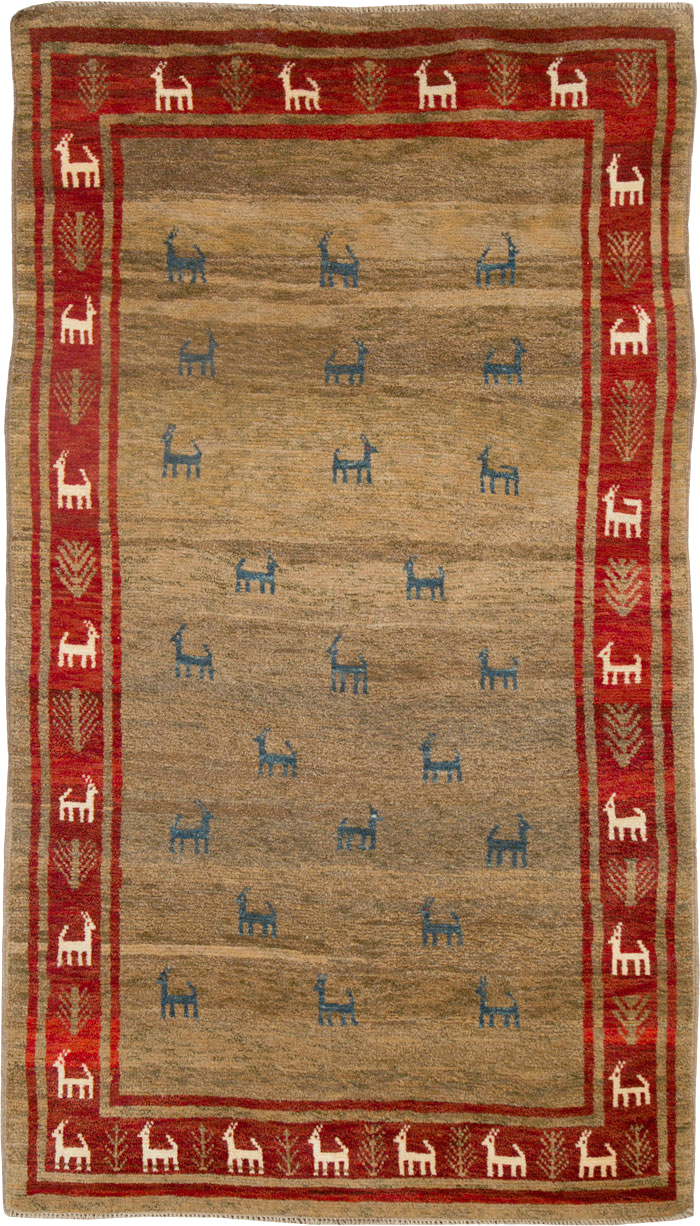 Vintage Persian Gabbeh Rug, No.25475 - Staging