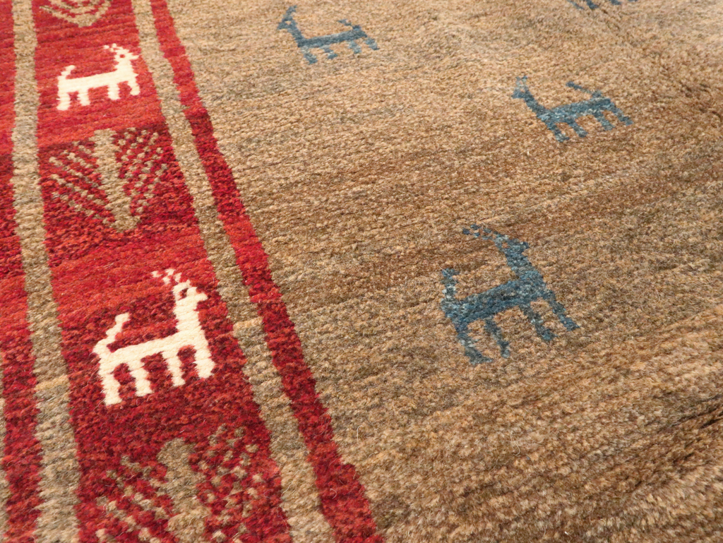 Vintage Persian Gabbeh Rug, No.25475 - Staging