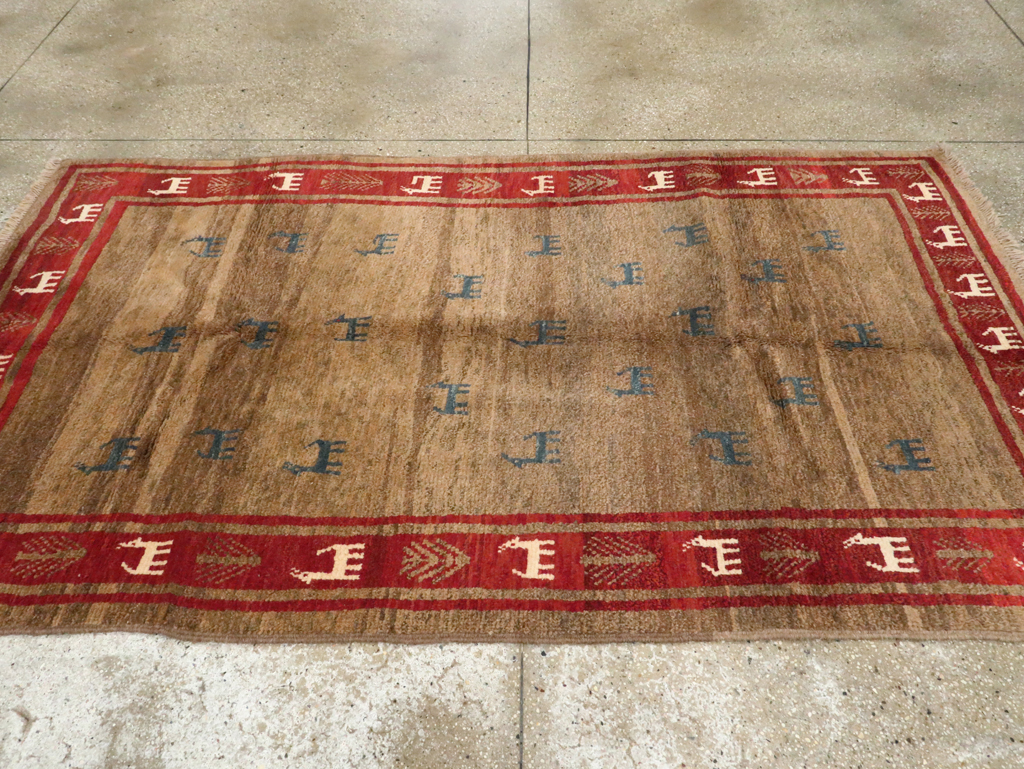 Vintage Persian Gabbeh Rug, No.25475 - Staging