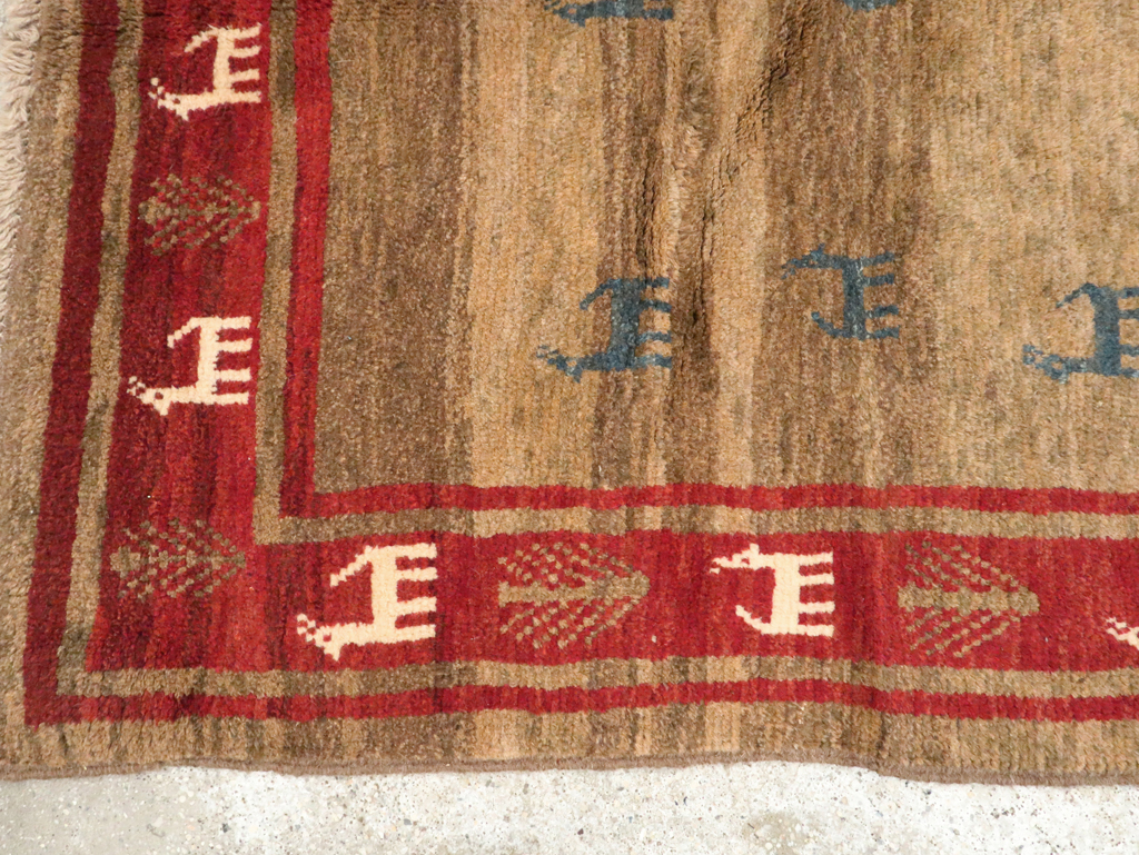 Vintage Persian Gabbeh Rug, No.25475 - Staging
