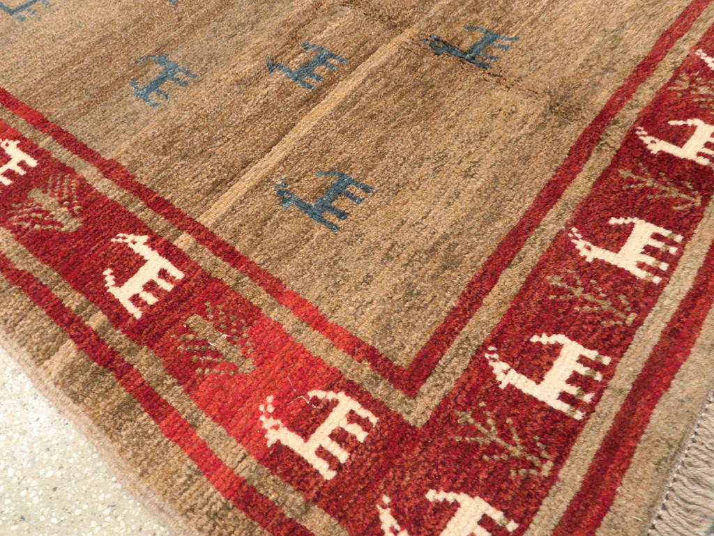 Vintage Persian Gabbeh Rug, No.25475 - Staging