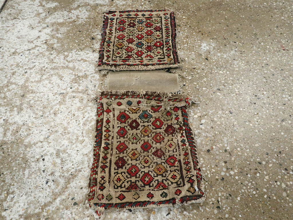 Antique Central Asian Soumak Saddlebag, No.25480 - Staging