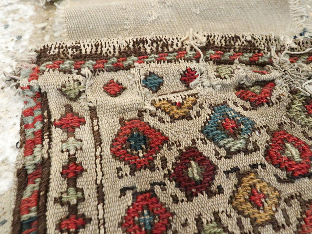 Antique Central Asian Soumak Saddlebag, No.25480 - Staging