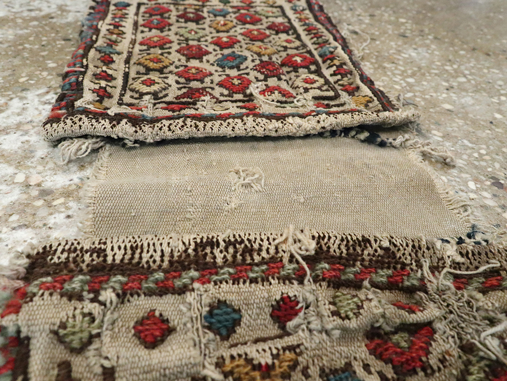 Antique Central Asian Soumak Saddlebag, No.25480 - Staging