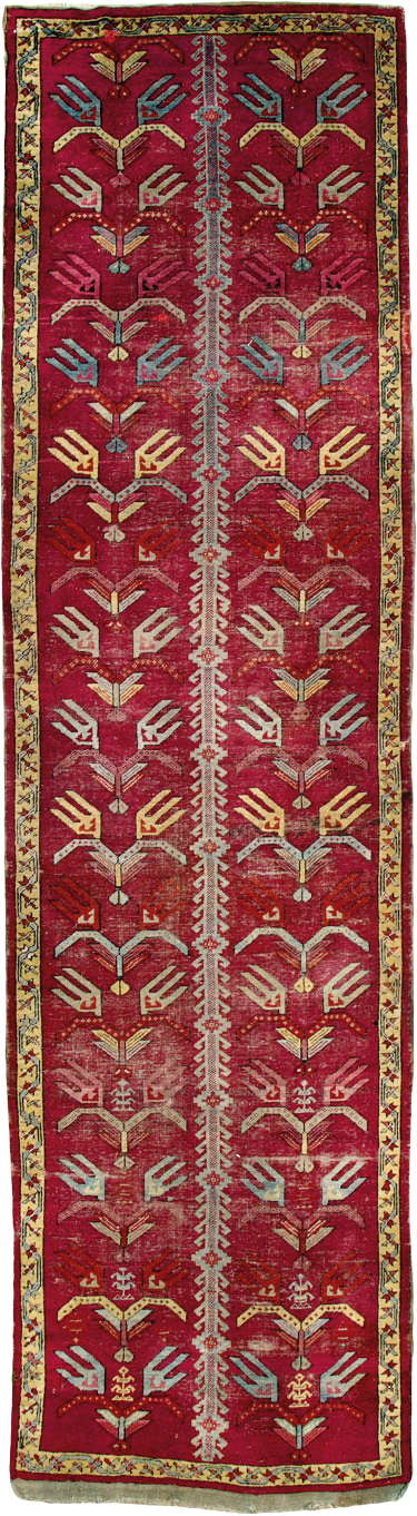 Antique Turkish Ghiordes Runner, No.25486 - Staging