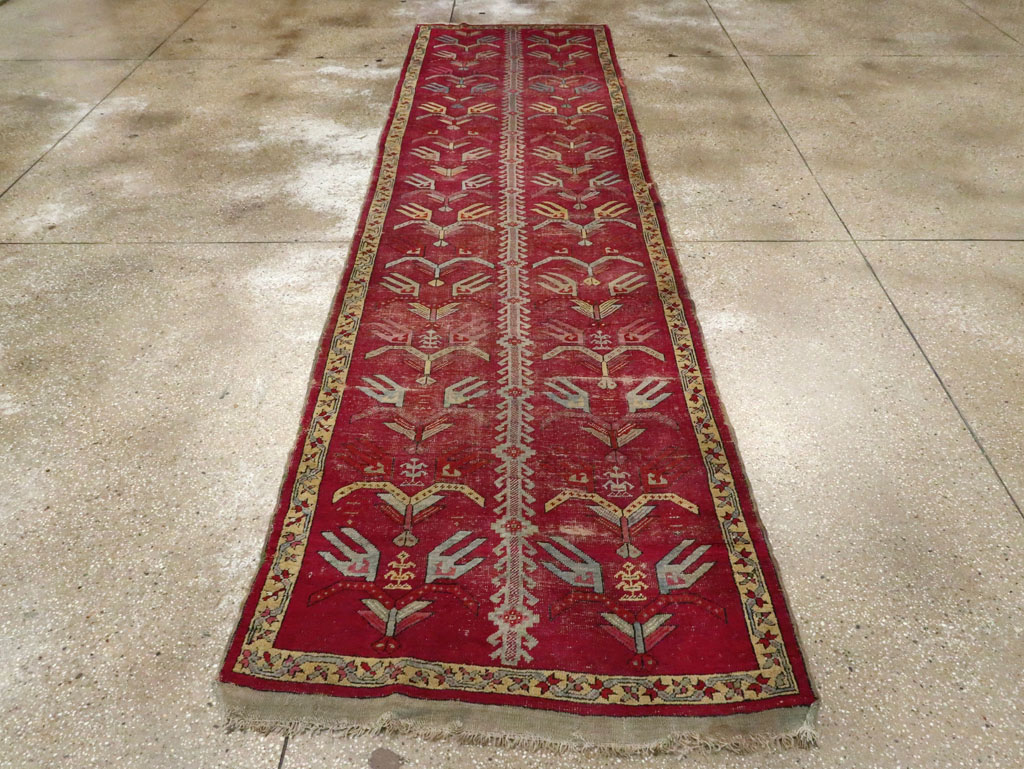 Antique Turkish Ghiordes Runner, No.25486 - Staging