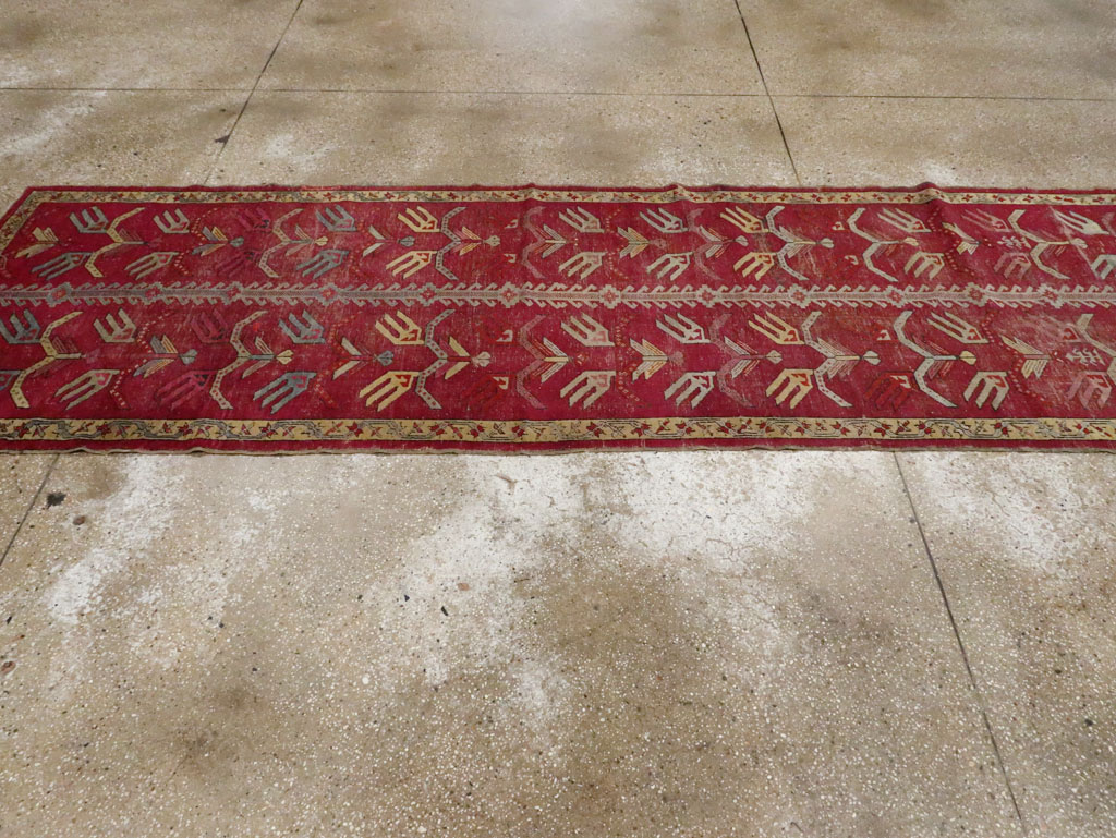 Antique Turkish Ghiordes Runner, No.25486 - Staging