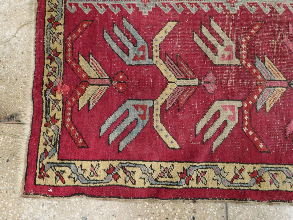 Antique Turkish Ghiordes Runner, No.25486 - Staging