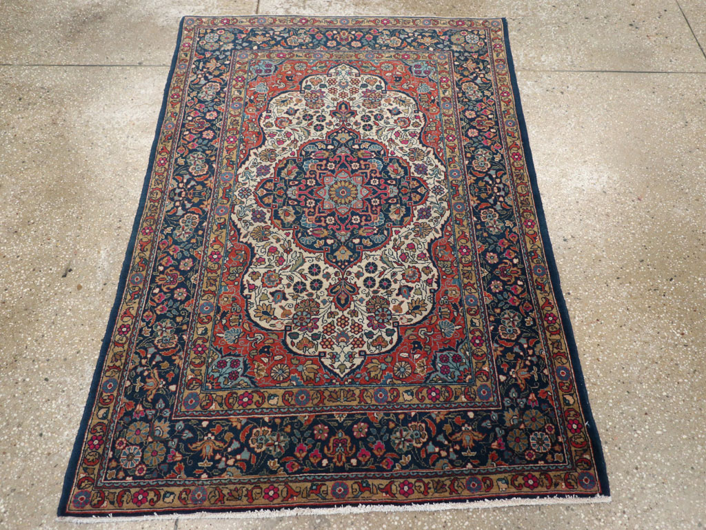 Antique Persian Kashan Rug, No.25501 - Staging