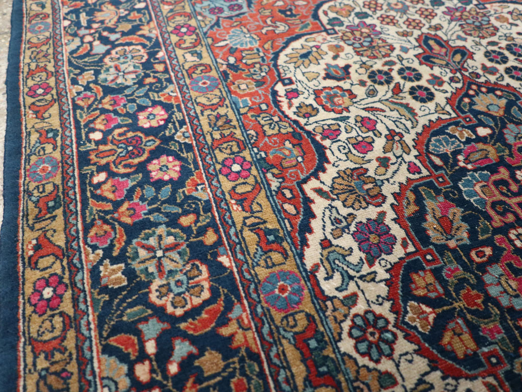 Antique Persian Kashan Rug, No.25501 - Staging
