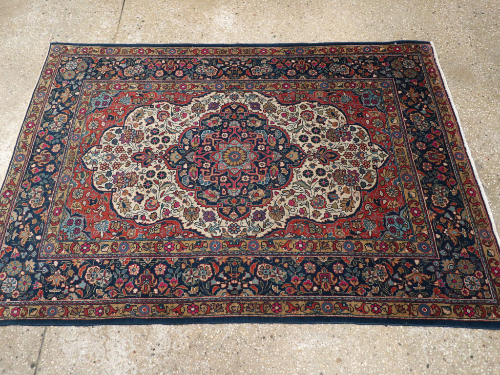 Antique Persian Kashan Rug, No.25501 - Staging