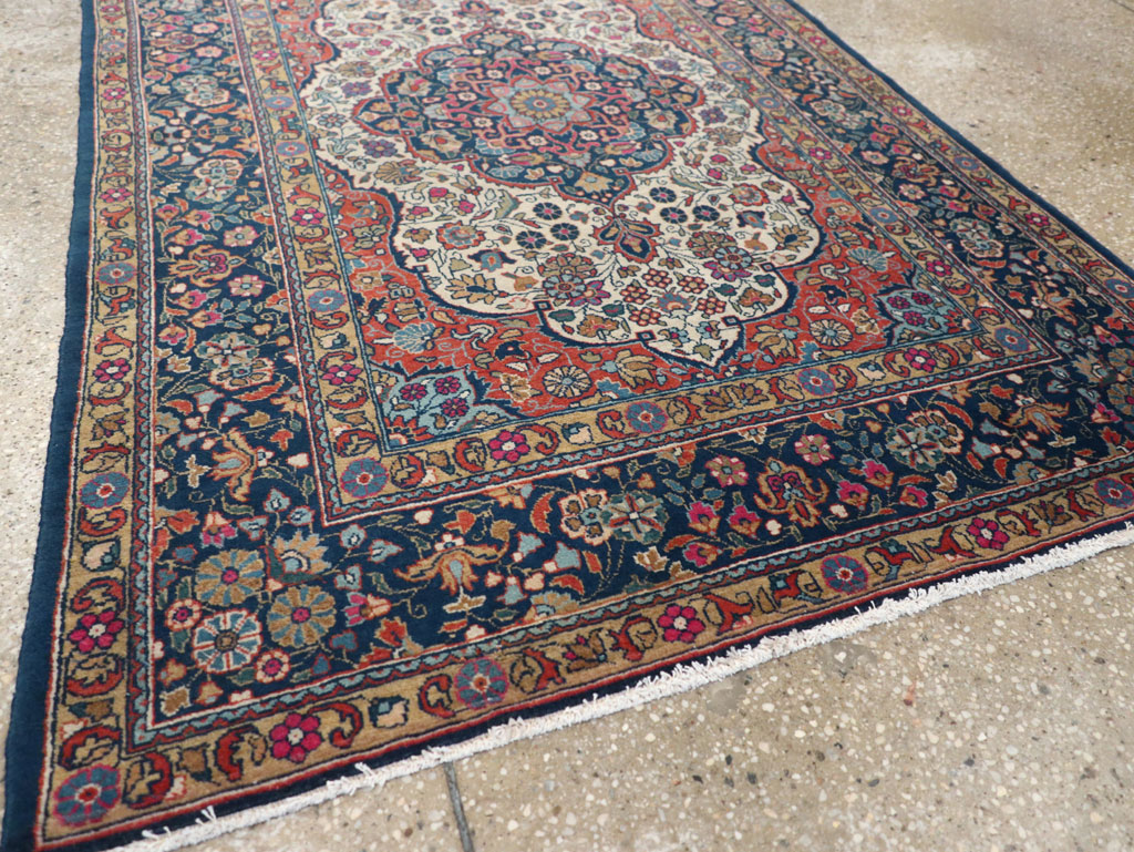 Antique Persian Kashan Rug, No.25501 - Staging