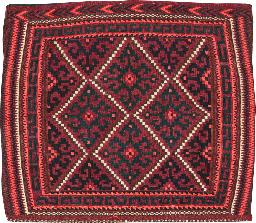 Vintage Central Asian Tribal Bag Face, No.25511 - Staging