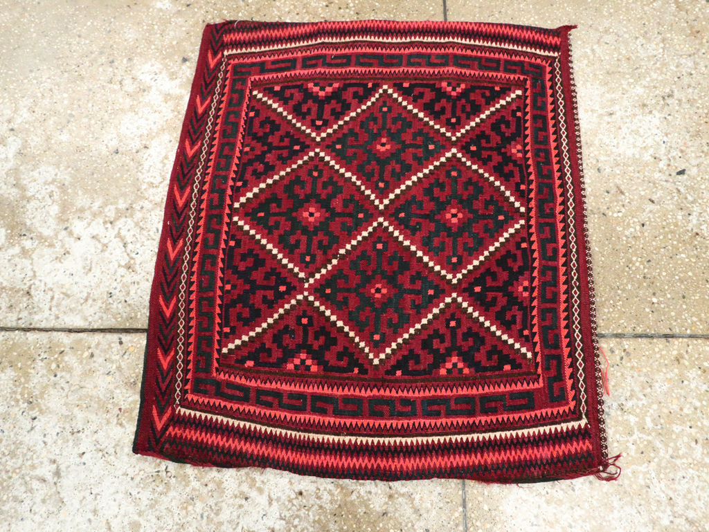 Vintage Central Asian Tribal Bag Face, No.25511 - Staging