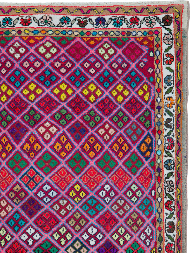 Vintage Persian Hamadan Runner, No.25528 - Staging